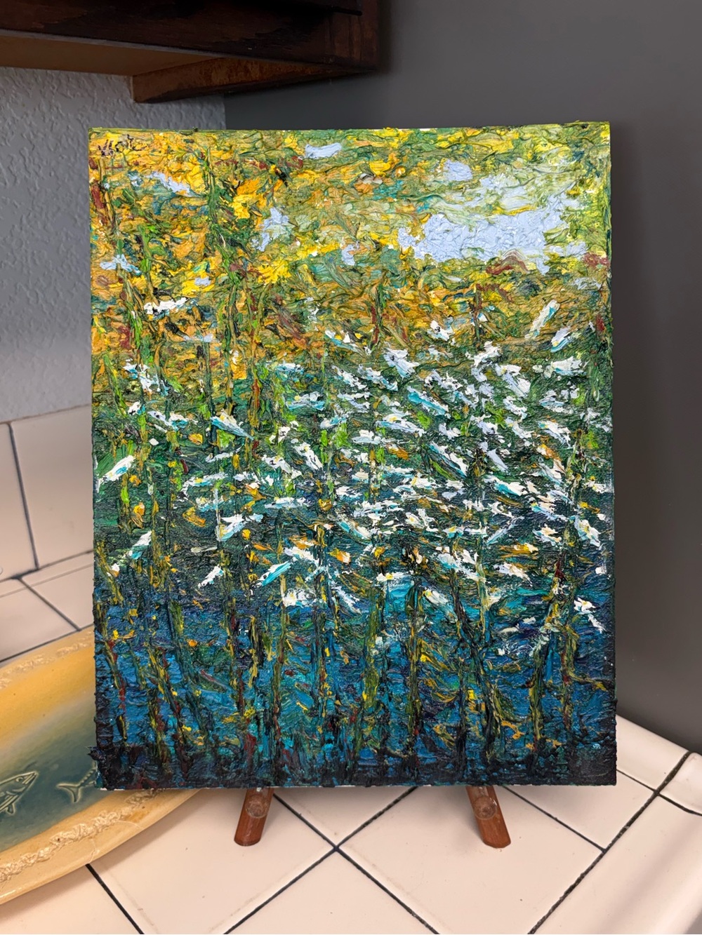 Original Oil Painting by Me Kelp Forest Textured Canvas Painting Pacific Ocean